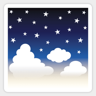 Clouds | Stars | Gradient | White Blue Yellow | Dark Magnet